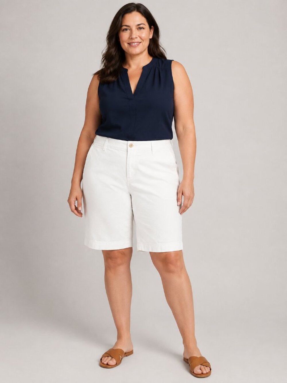 Lauren Jeans Co Ralph Lauren White Bermuda Shorts Women’s 16W Plus Size